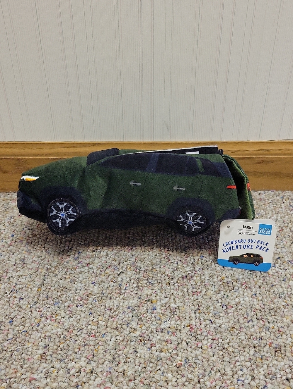 BARK Chewbaru Outback Adventure Pack Plush Car Toy - Green